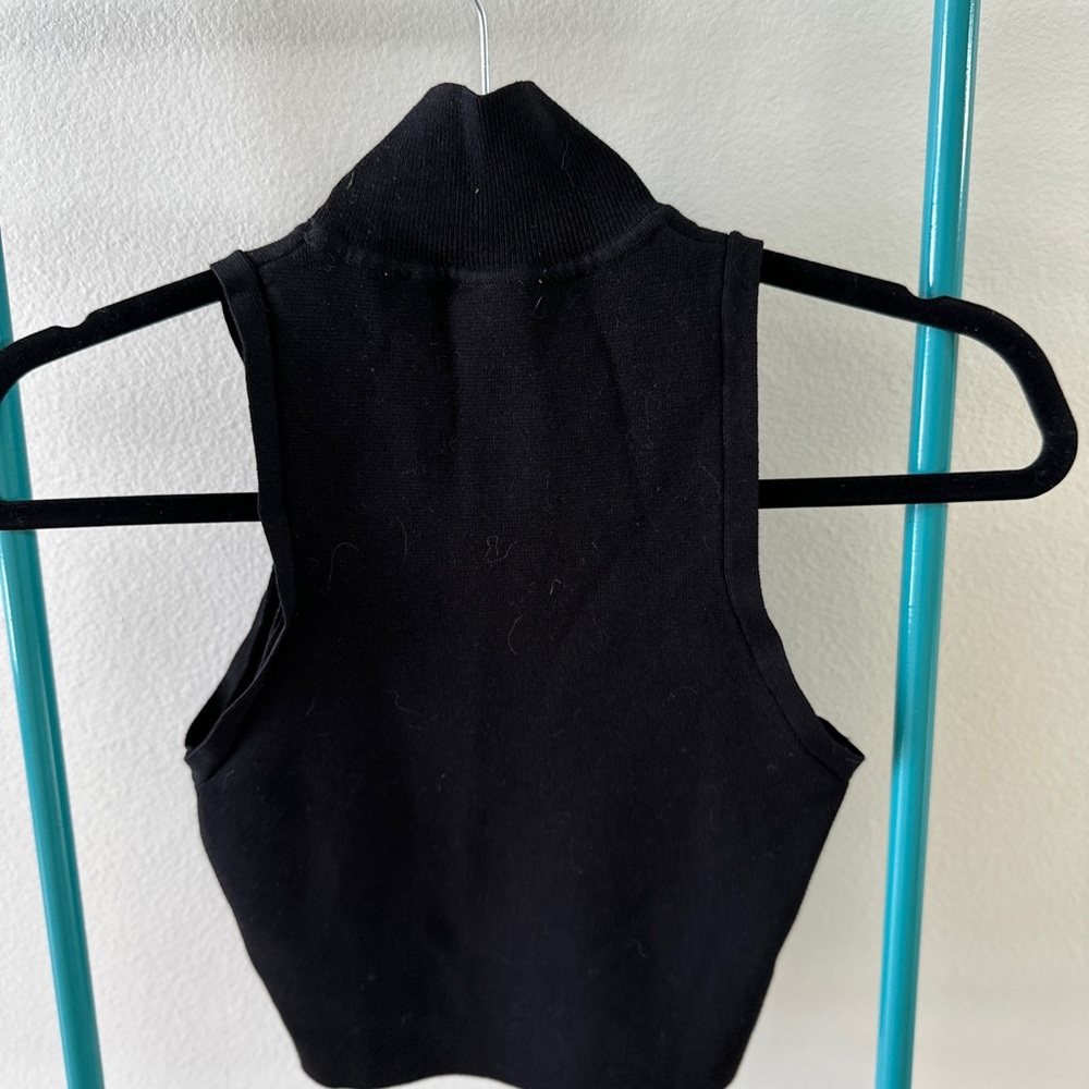 Zara black mock neck cropped tank